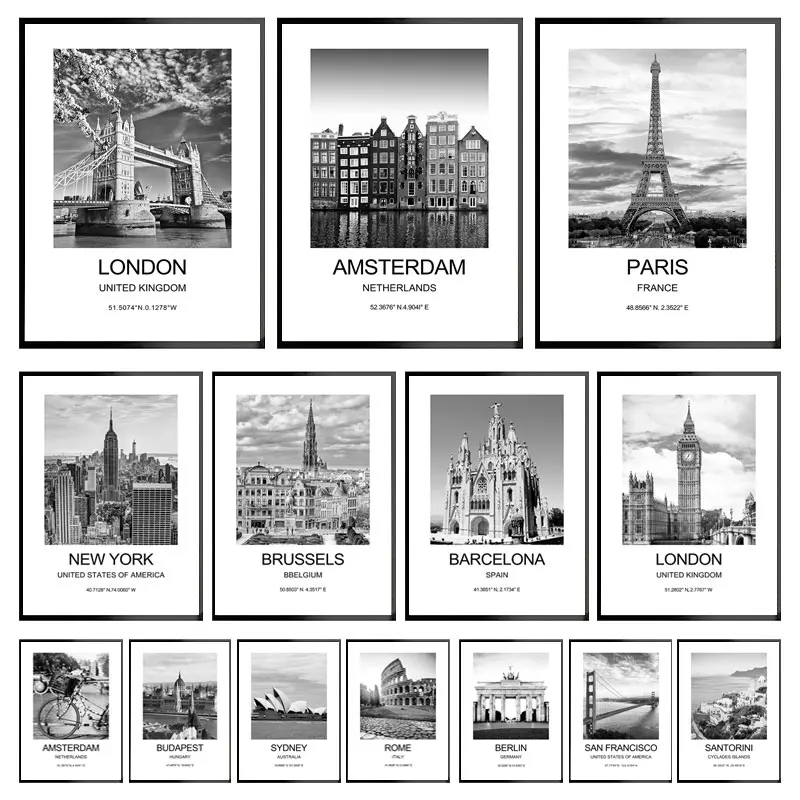 Ink Blotter Paper - Şehir Posteri New York Londra Paris