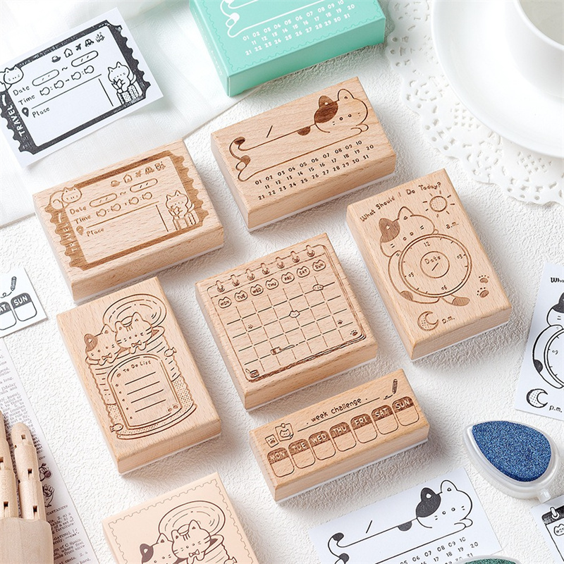 Sevimli Kedi Ahşap Lastik Damg - Rubber Date Stamp incelemesi ve fiyatı